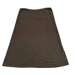 Patagonia Women Brushed Vitaliti Brown Organic Stretchy A-Line Wrap Skirt Size L